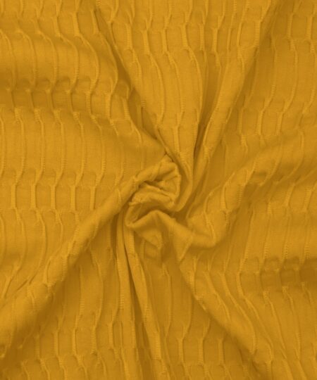 Malha Jacquard Tulipa Wave - Mostarda