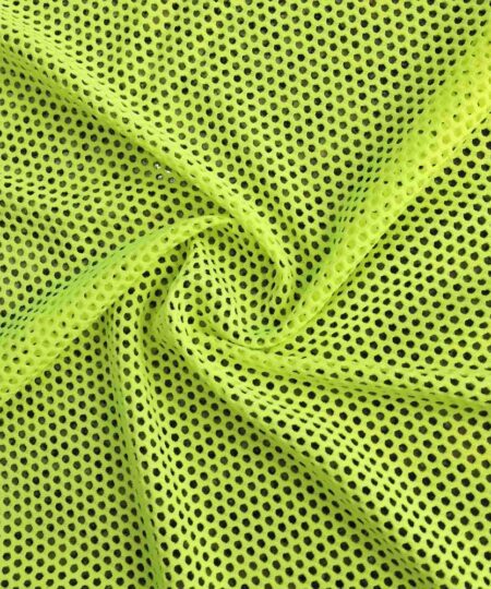 Malha Tela Arrastão de Poliester - Amarelo Neon