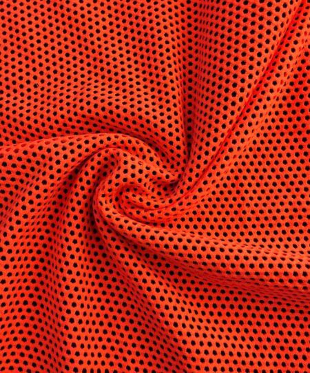Malha Tela Arrastão de Poliester - Laranja Neon