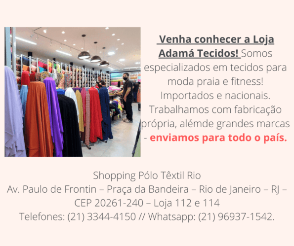 Loja Adamá Tecidos e Malhas - Moda fitness e moda praia 