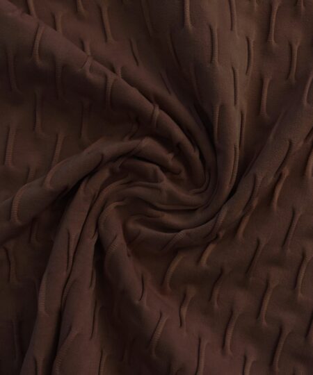 Malha Jacquard Tulipa - Marrom Cedro